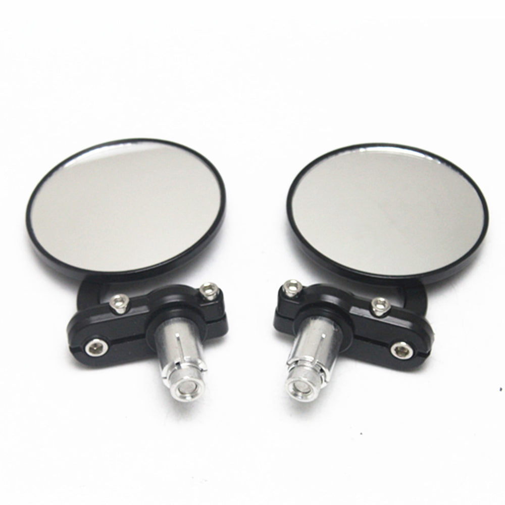 2Pcs Universal Motorcycle Handle Bar Rear View Round Mirrors