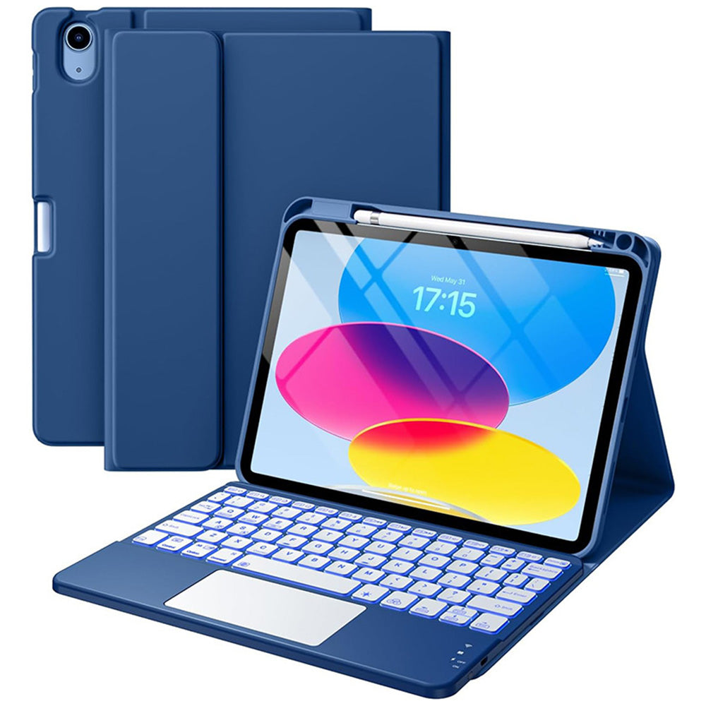 Keyboard Case with Touchpad and 7 Color Backlight for iPad 10th and 11th Gen
