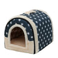 Pet Dog House Kennel Soft Beds Cave Cat Puppy Bed Doggy Warm Cushion Fold