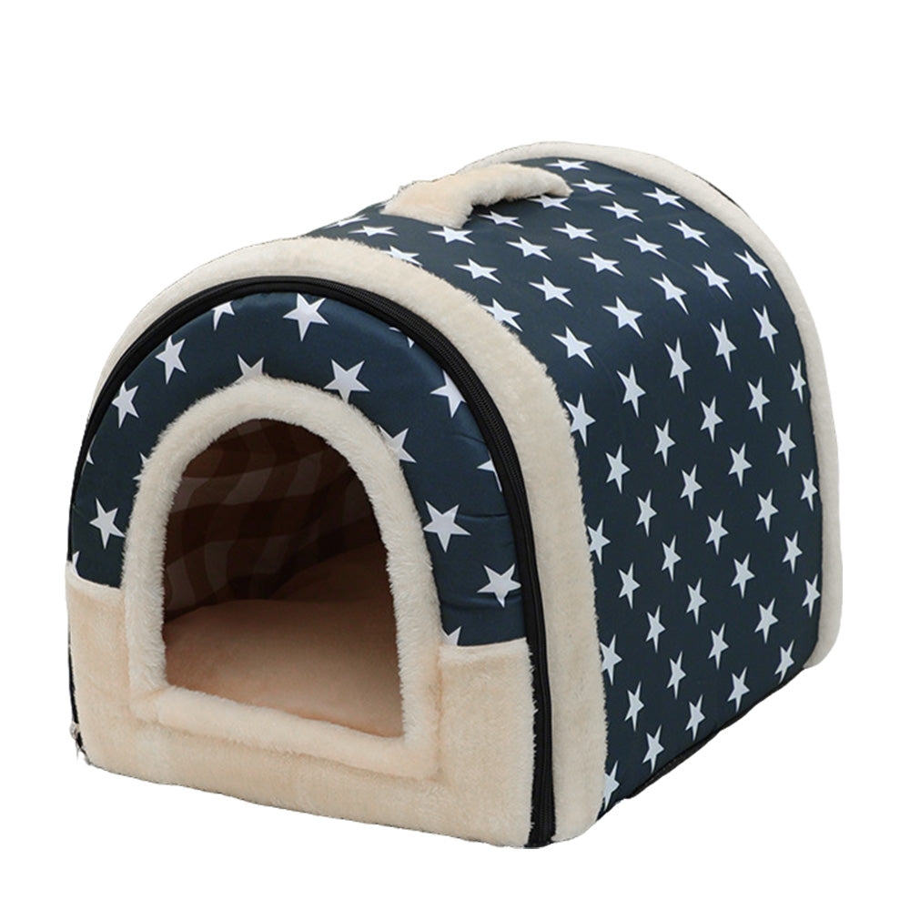 Pet Dog House Kennel Soft Beds Cave Cat Puppy Bed Doggy Warm Cushion Fold