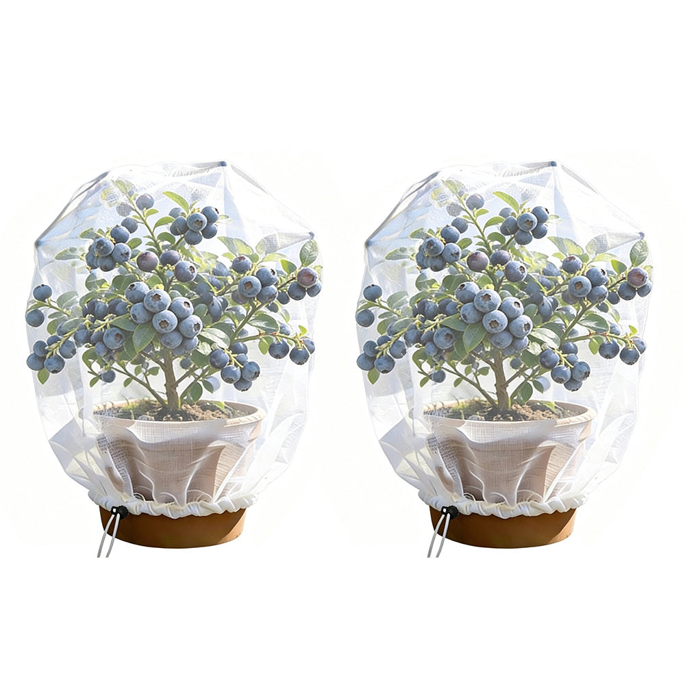 3 Pack Drawstring Fruit Tree Netting Cover Fine Mesh Bird Fruit Fly Insect Protection for Garden Potted Plant Fruit Trees
