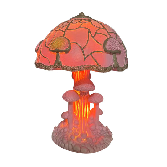 Bohemian Resin Painting Glass Mushroom Table Lamps
