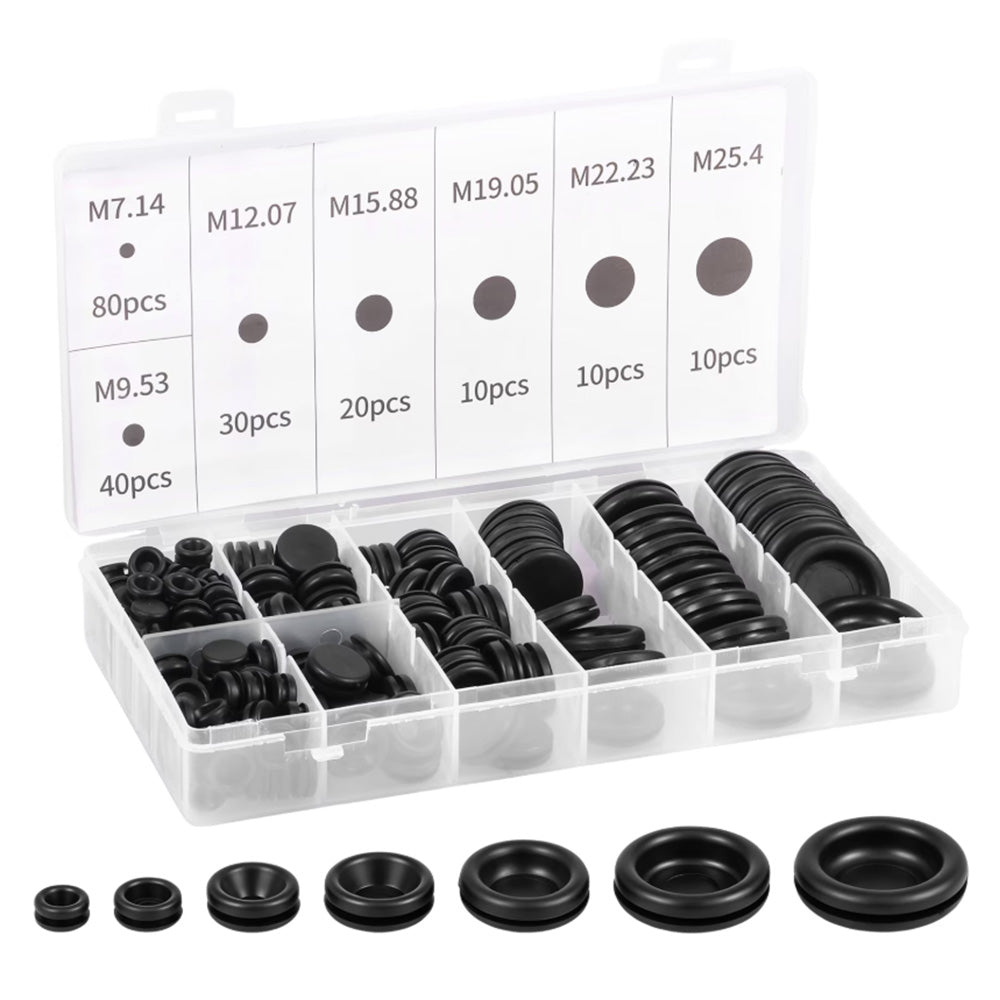 200 Piece Auto Rubber Grommet Fastener Tool Kit in 7 Popular Sizes