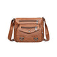 Retro Multi Pockets Crossbody Bag PU Leather Crossbody Shoulder Bag for Women