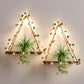 4Pcs Artificial Ivy LED Strip Wall Hanging Shelves Macrame Shelf for Bedroom