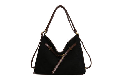 2-In-1 Vintage Suede Hobo Bag Backpack Shoulder Bag