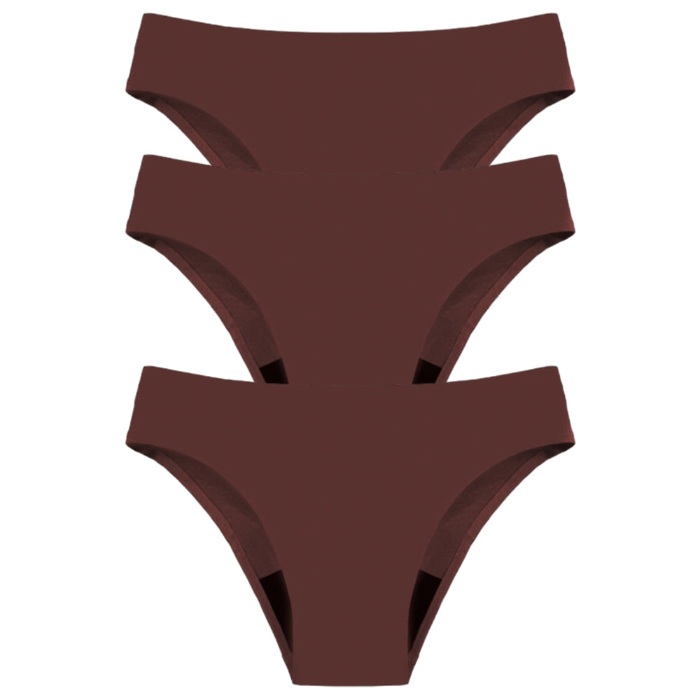 Period Swimwear Menstrual Leakproof Bikini Bottoms Low Waisted Swim Bottoms-Brown