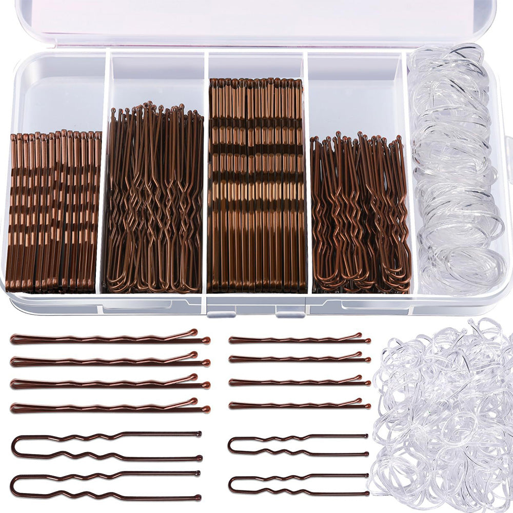 Hair Pins Set with Storage Box Bobby Pins & U Shaped Hair Clips Kit for Bun Updo Styling