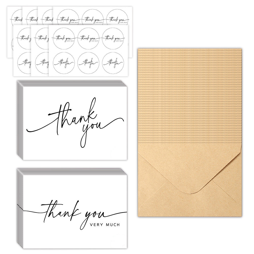 40 Thank You Cards with 40 Envelopes and 42 Stickers for Weddings Graduation