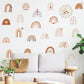 2Pcs Boho Rainbow Clouds Removable Wall Decals Stickers