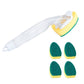 5Pcs Kitchen Soap Dispenser Sponge Brush with Handle Set-1 Handle+5 Sponge