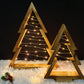 2Pcs Christmas Decor Lights Wooden Christmas Tree with Light Christmas Decorations