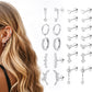 12 Pairs Women Earrings Studs and Hoops Set Fashion Cartilage Stackable Jewelry