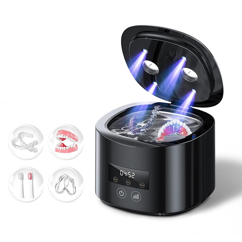 55kHz 350ml Rechargeable Ultrasonic Cleaner with Blue Light 3 Modes