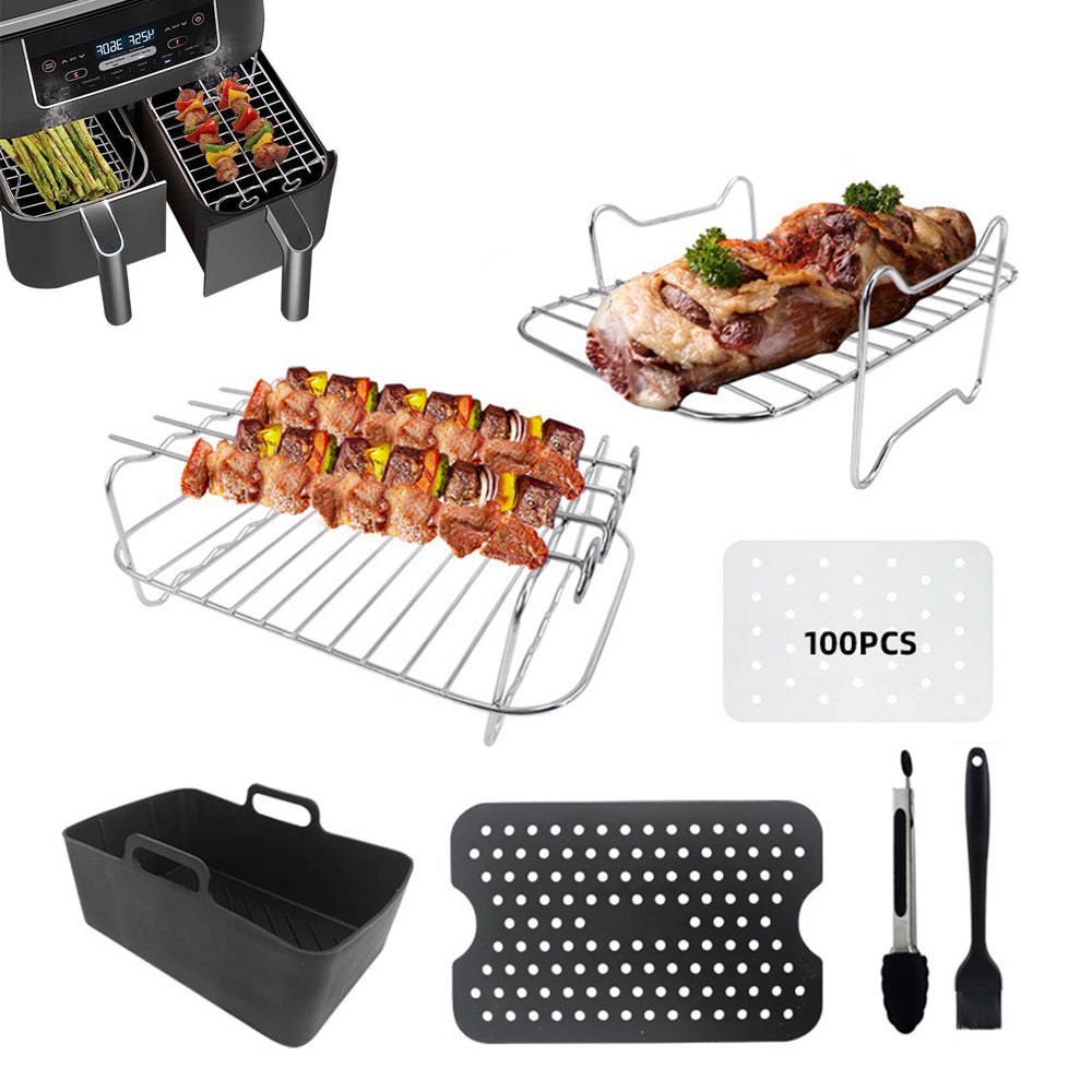 Stainless Steel Dual Basket Grill Sticks Air Fryer Accessories for Ninja DZ201 DZ401
