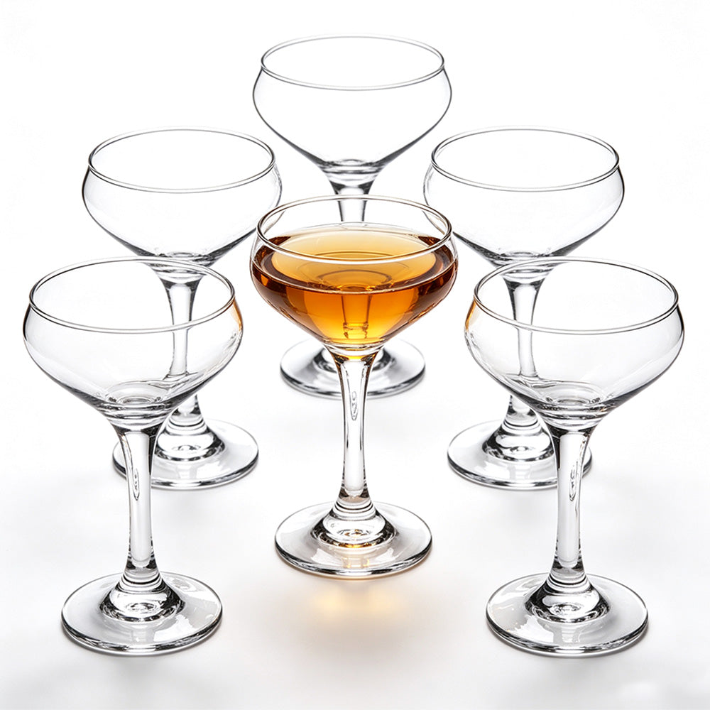 6Pcs Martini Coupe Cocktail Glass Set 235ml