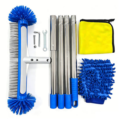 Swimming Pool Brush Head with Round Ends Heavy Duty Aluminum Back Head for Cleaning Walls Tiles Floors
