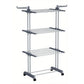 4 Tier Foldable Clothes Drying Rack with Wheels and Storage Hooks