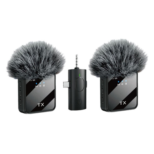 3 in 1 Wireless Lavalier Microphone for iPhone Android Camera Noise Cancelling Lapel Mic