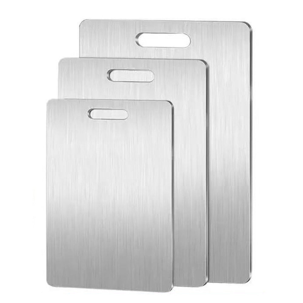 Dual Sided Stainless Steel Cutting Board with Hanging Hole for Home Restaurant