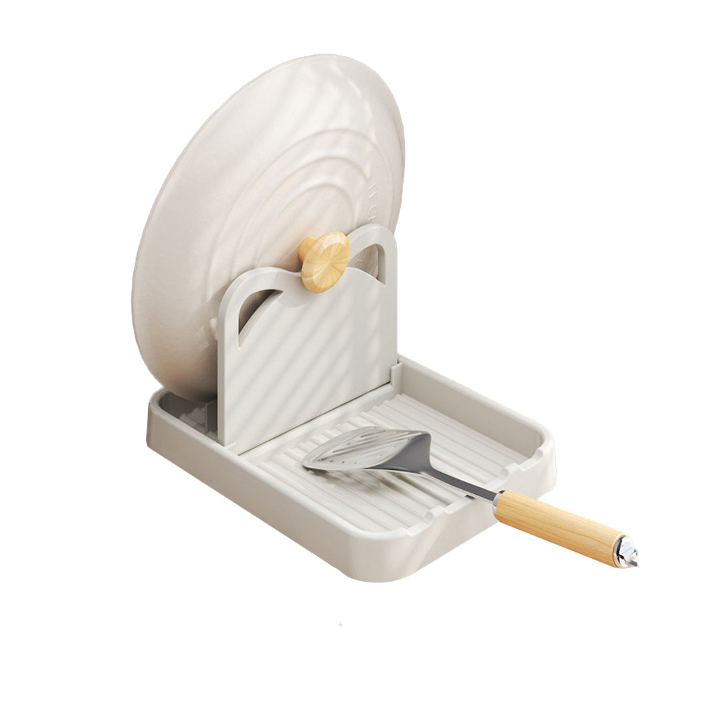Spoon Rest with Foldable Lid Holder