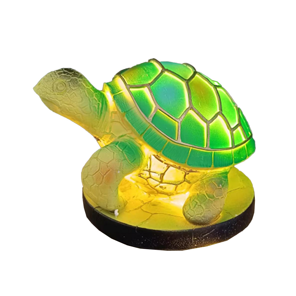 Stained Painting Glass-Like Animal Table Lamp Resin Night Light-Turtle