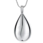 Stainless Steel Teardrop Cremation Pendant Water Drop Tear Shaped Keepsake Necklace