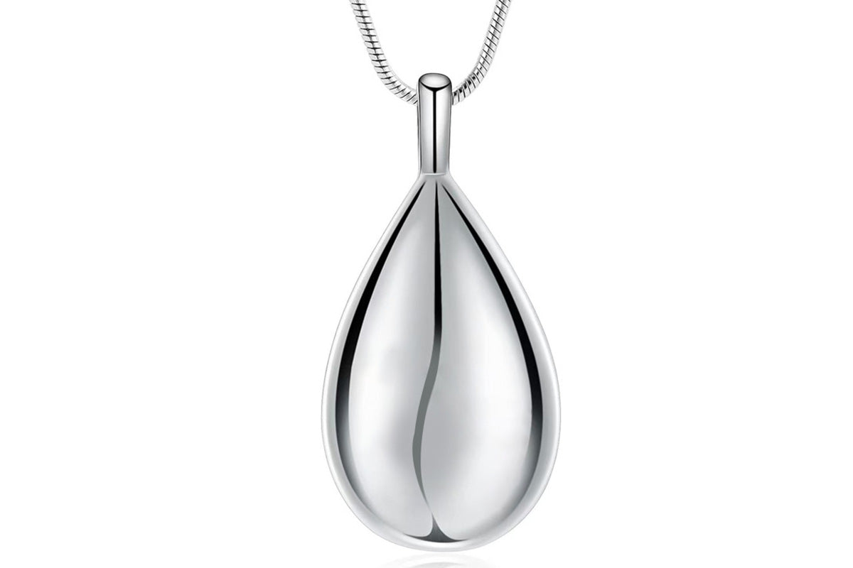 Stainless Steel Teardrop Cremation Pendant Water Drop Tear Shaped Keepsake Necklace