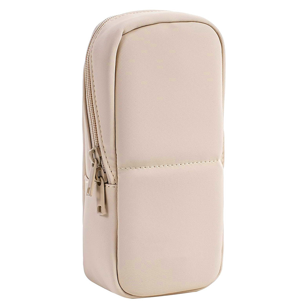 Portable PU Leather Standing Makeup Organizer Bag Makeup Brush Pouch