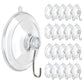 20 Pack Suction Cup Hooks Clear with Stainless Steel Hook Removable Reusable