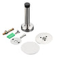 4 Pack Stainless Steel Door Stop Strong Adhesive No-Drill with Rubber Bumper