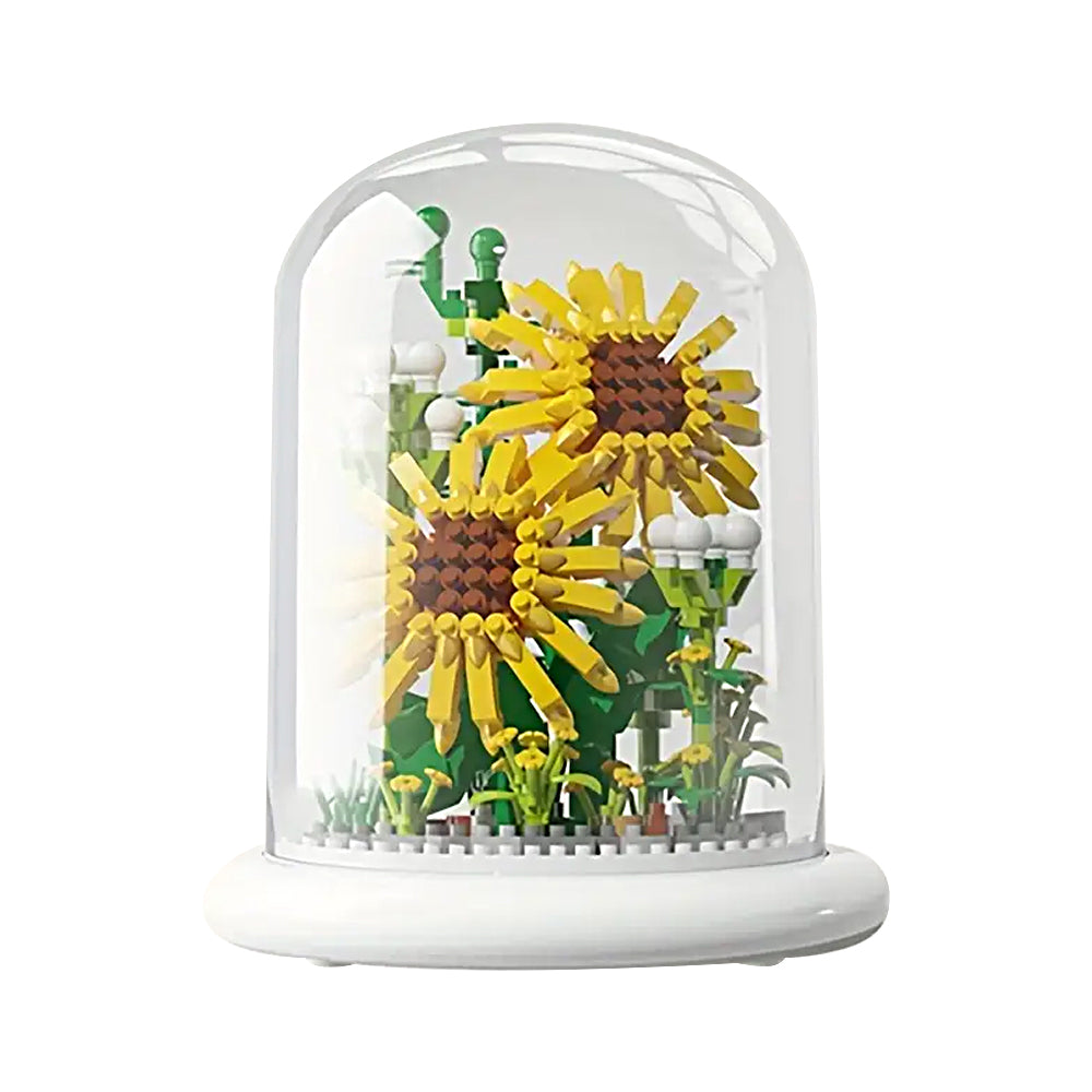 Light-Up Flower Building Blocks Kits with Dust Cover