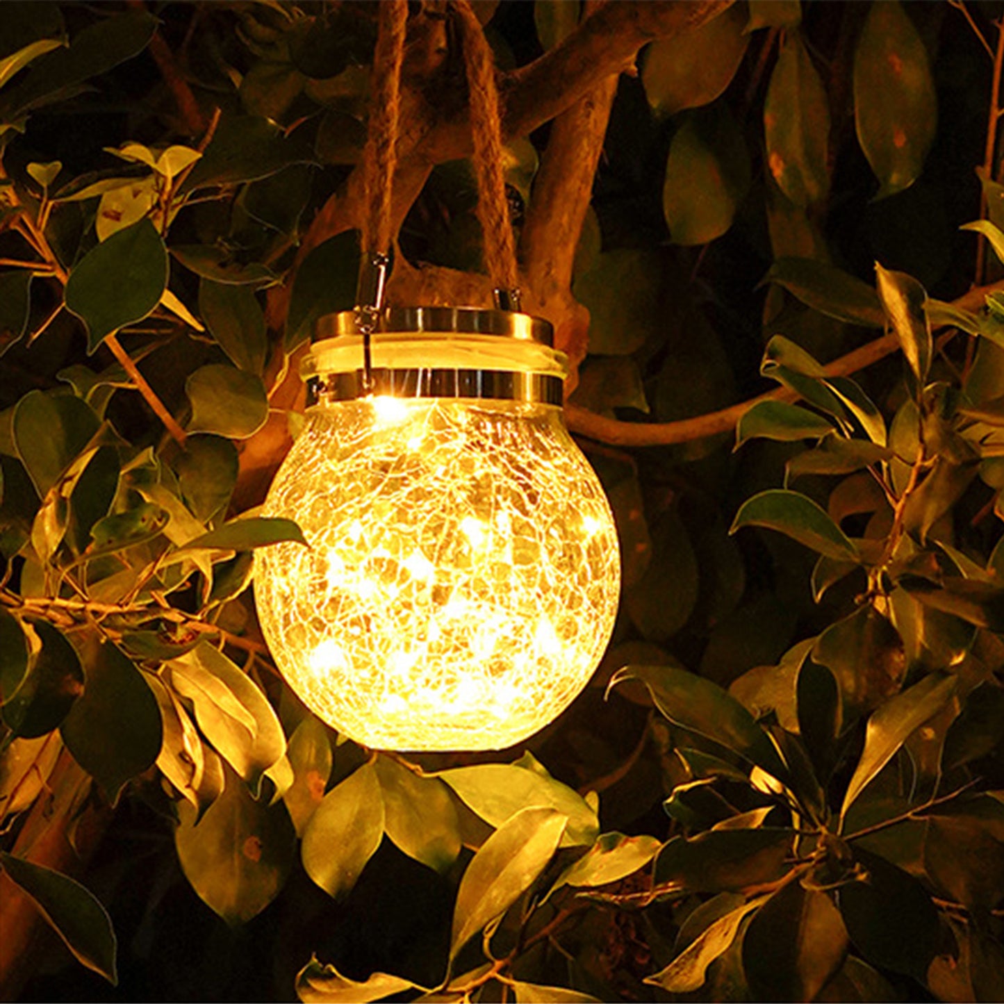 30LED Solar Light Hanging Outdoor Decoration Waterproof Glass Bottle Lantern