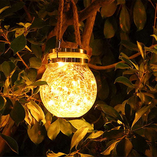 30LED Solar Light Hanging Outdoor Decoration Waterproof Glass Bottle Lantern