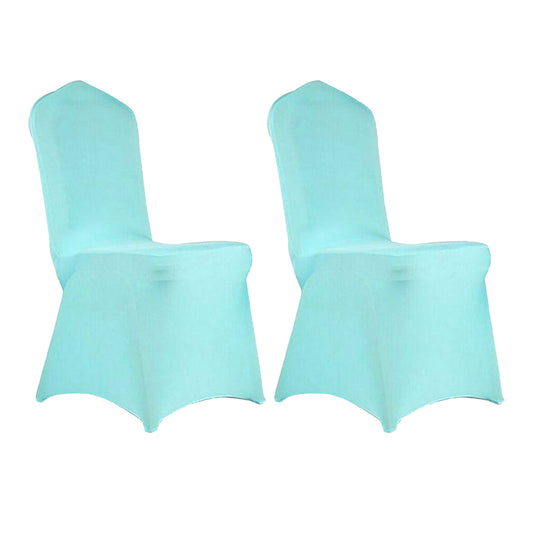 2Pcs Stretch Solid Colour Chair Cover for Wedding Party Decoration