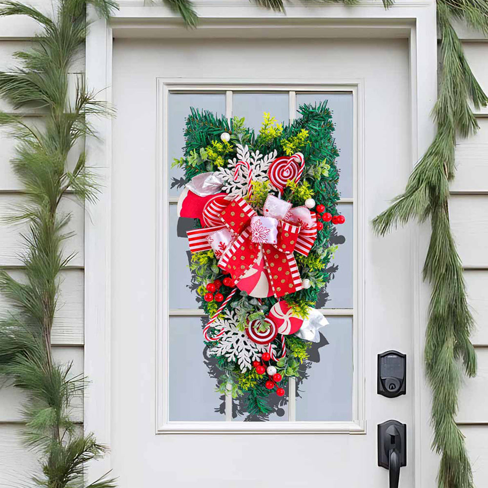 Christmas Hanging Upside Down Tree Candy Decoration for Door Wall