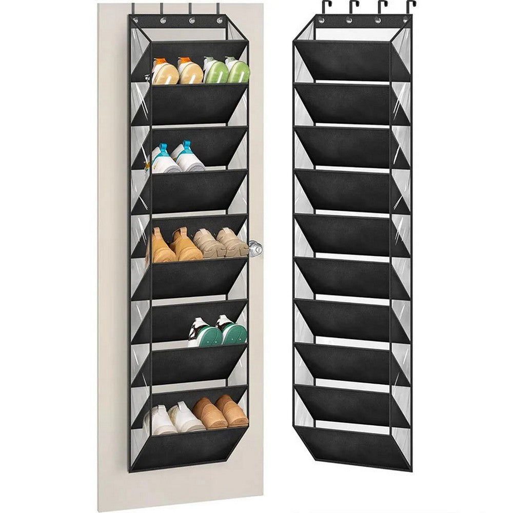 10 Tier Clear Over the Door Shoe Organizer Storage Hanging Organiser with Deep Pockets