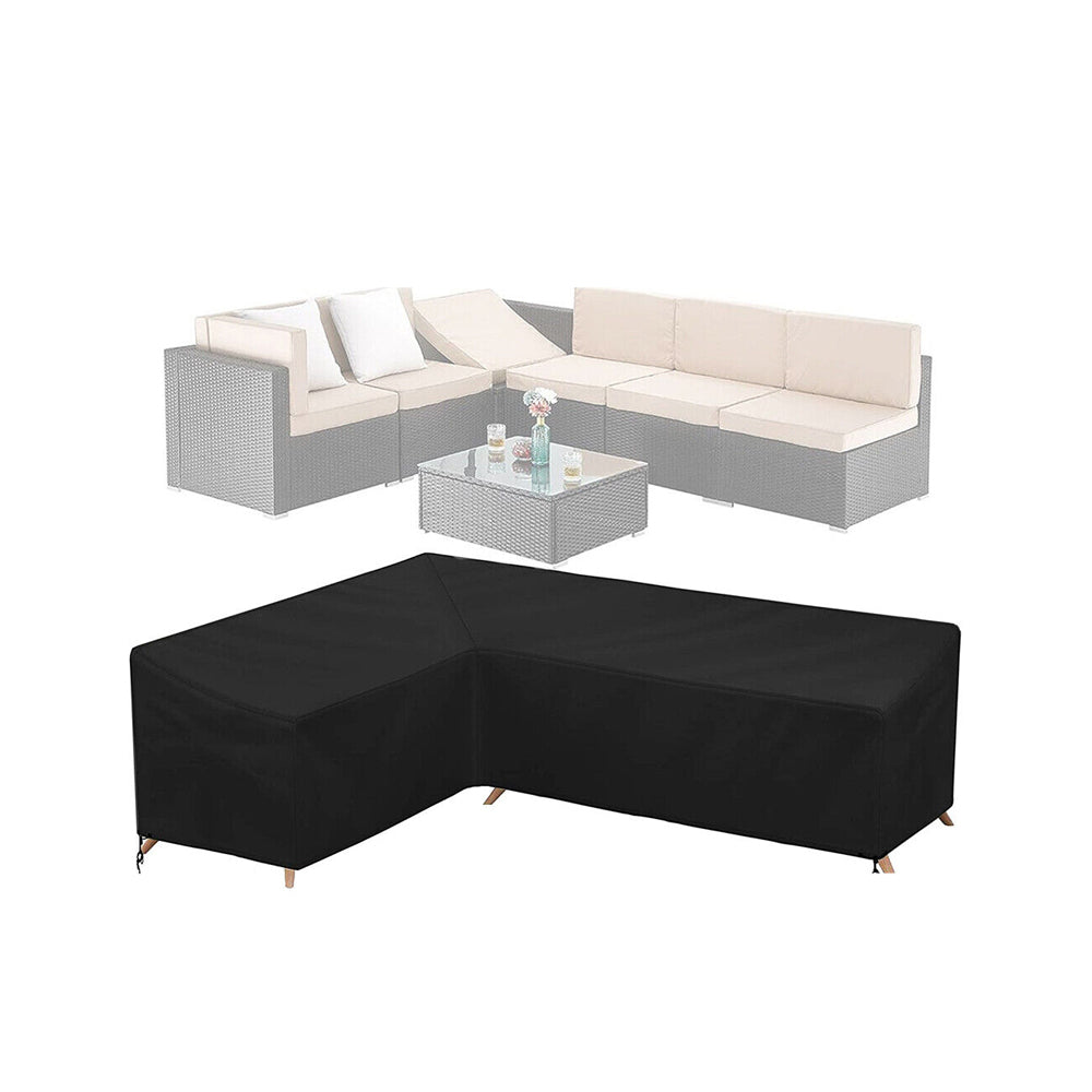 2Pcs Water Resistant L-Shape Sectional Sofa Protector Cover-1 sectional cover + 1 table cover
