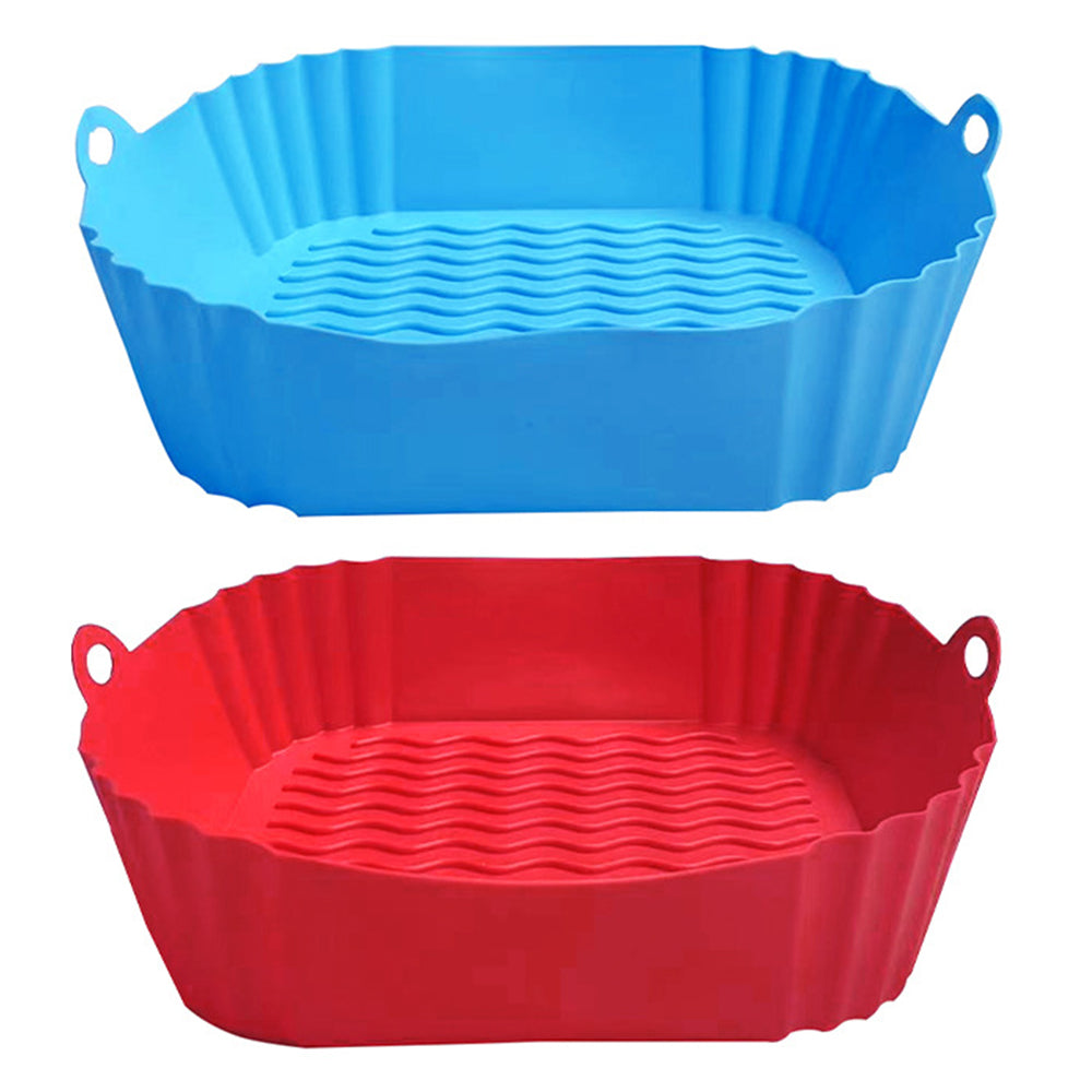 Silicone Liners Square for Air Fryers 2pcs Reusable Non Stick Baking Tray for Air Fryers