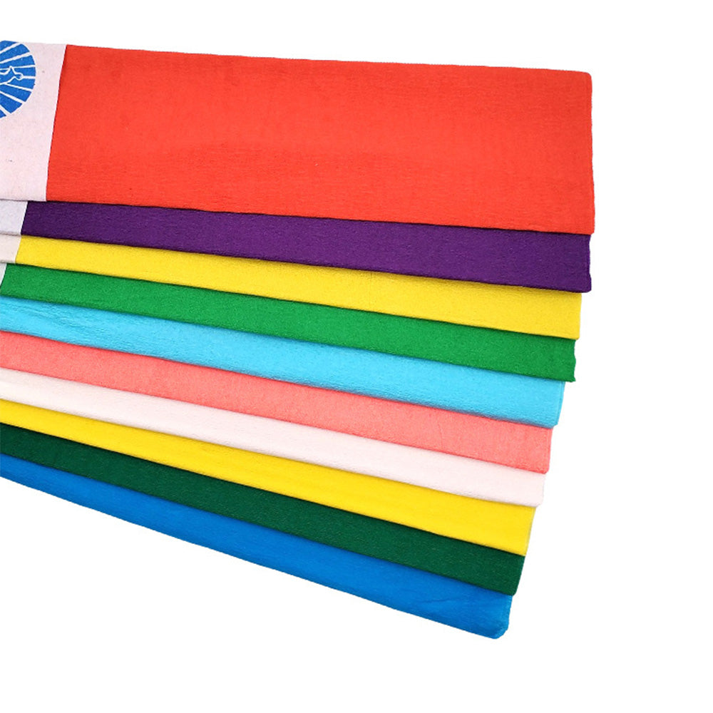 10 Crepe Paper Sheets 50x100cm for Gift Wrapping and Flower Crafts
