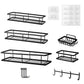 6 Pack Wall Mounted Shower Caddy Set No Drill Bathroom Organizer