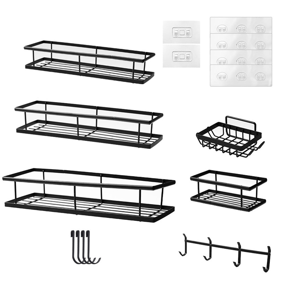 6 Pack Wall Mounted Shower Caddy Set No Drill Bathroom Organizer