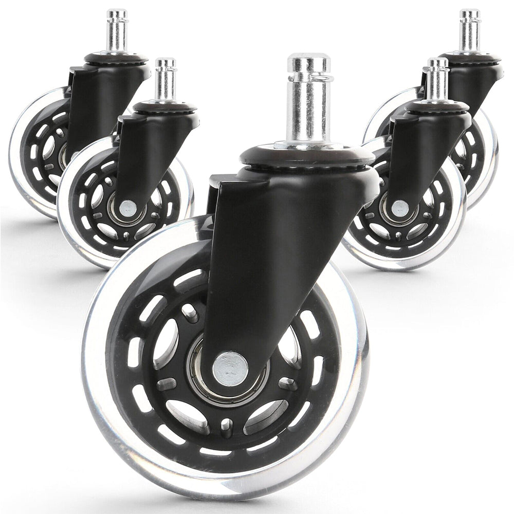 5Pcs 3 Inch Office Chair Caster Replacement Rolling Caster Grip Ring Universal Swivel Wheel