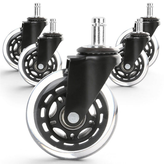 5Pcs 3 Inch Office Chair Caster Replacement Rolling Caster Grip Ring Universal Swivel Wheel