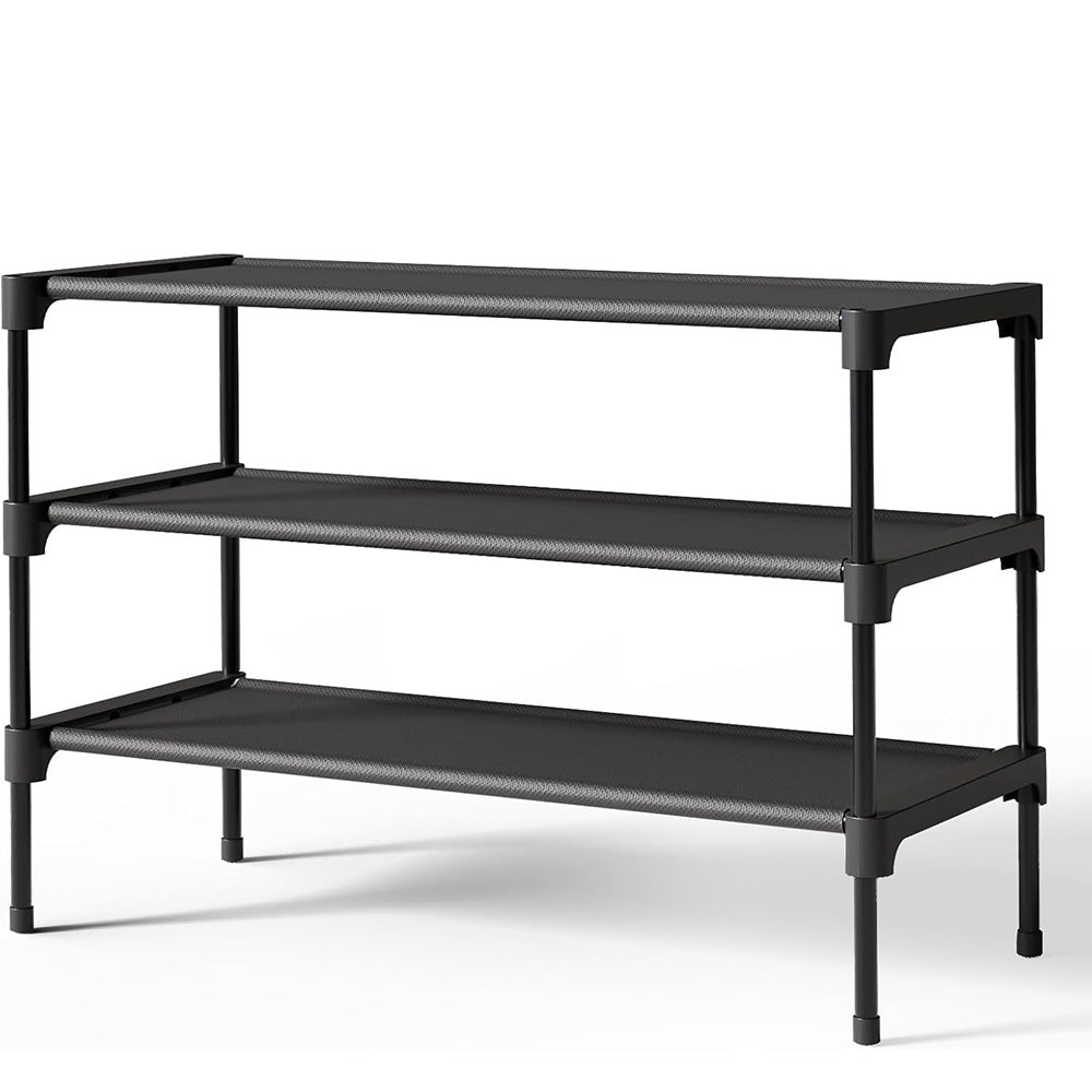 3 Tier Stackable Shoe Rack Shelf Shoe Organizer For Closet Entryway Garage