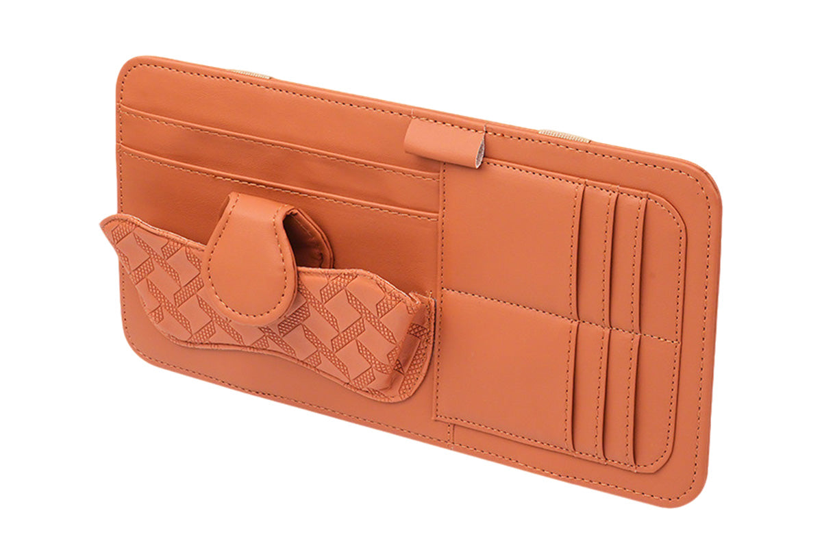 Car Sun Visor Organizer with Card Slots Sunglasses Holder Auto Interior Accessories Storage Holder with Tickets Slots