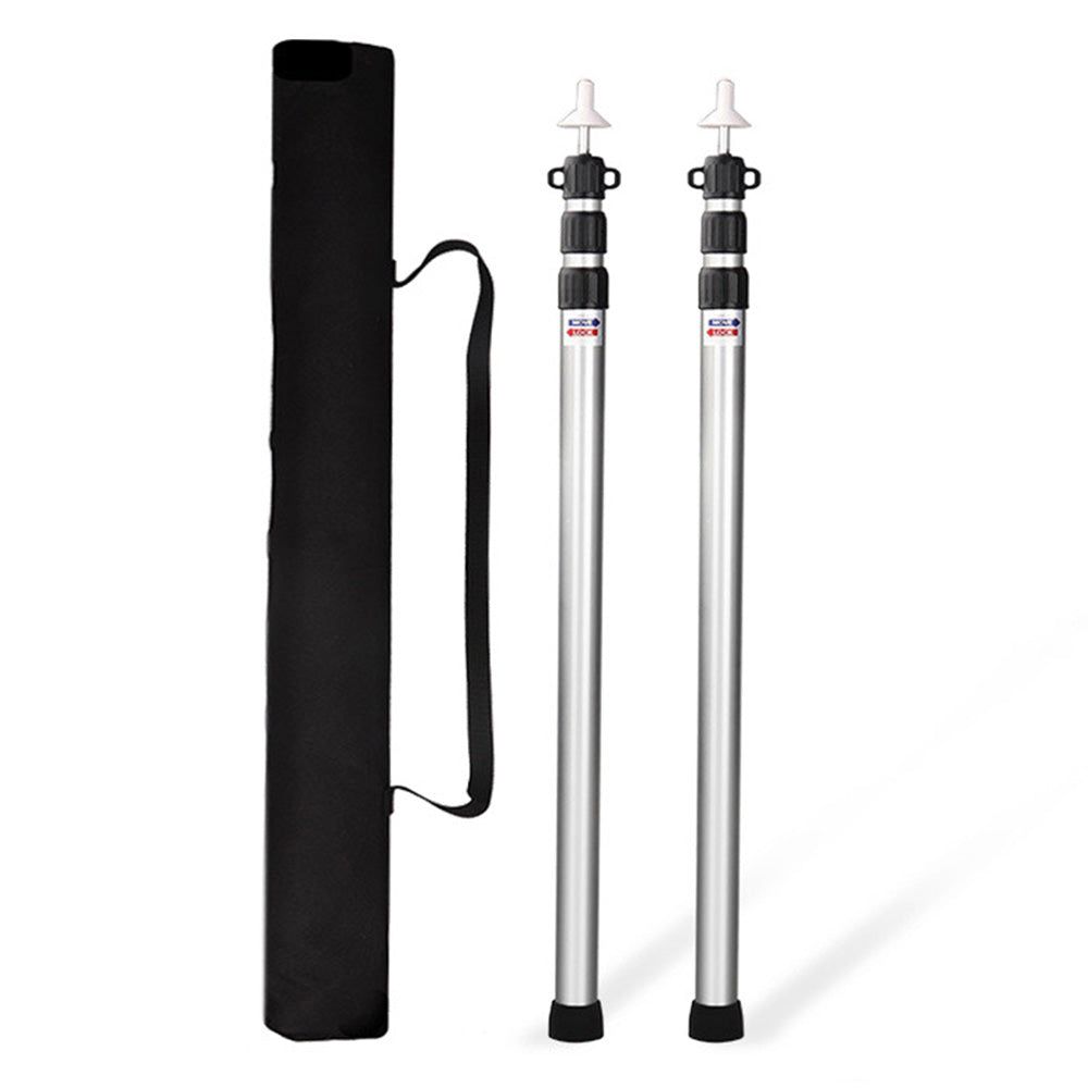 2 Pack Adjustable Aluminium Tarp Poles 09 to 23m Telescopic Camping