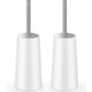2 Pack Toilet Brush Set with 304 Stainless Steel Handle and Holder