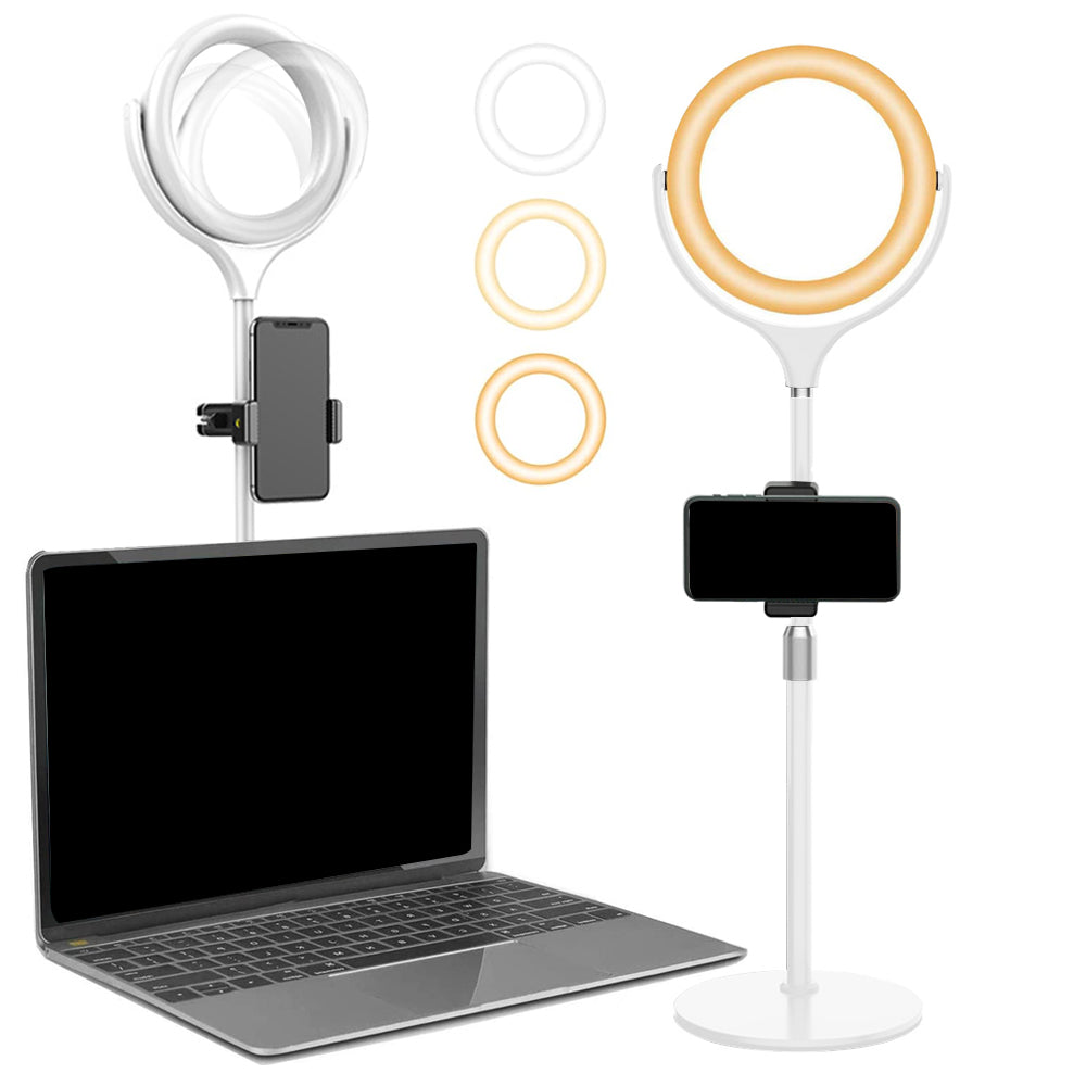Desk Ring Light with Stand and Phone iPad Holder