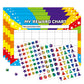 4 Pack Star Reward Chart with 3 Glitter Sticker Sheets Set Reusable Behaviour Chore